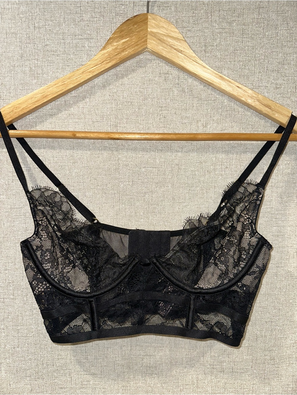 {Victoria Secret} Very Sexy Lace Black/ Nude Balconette Bra
